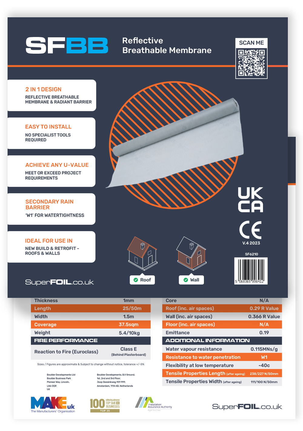 SuperFOIL SFBB Product Information Flyer mockup