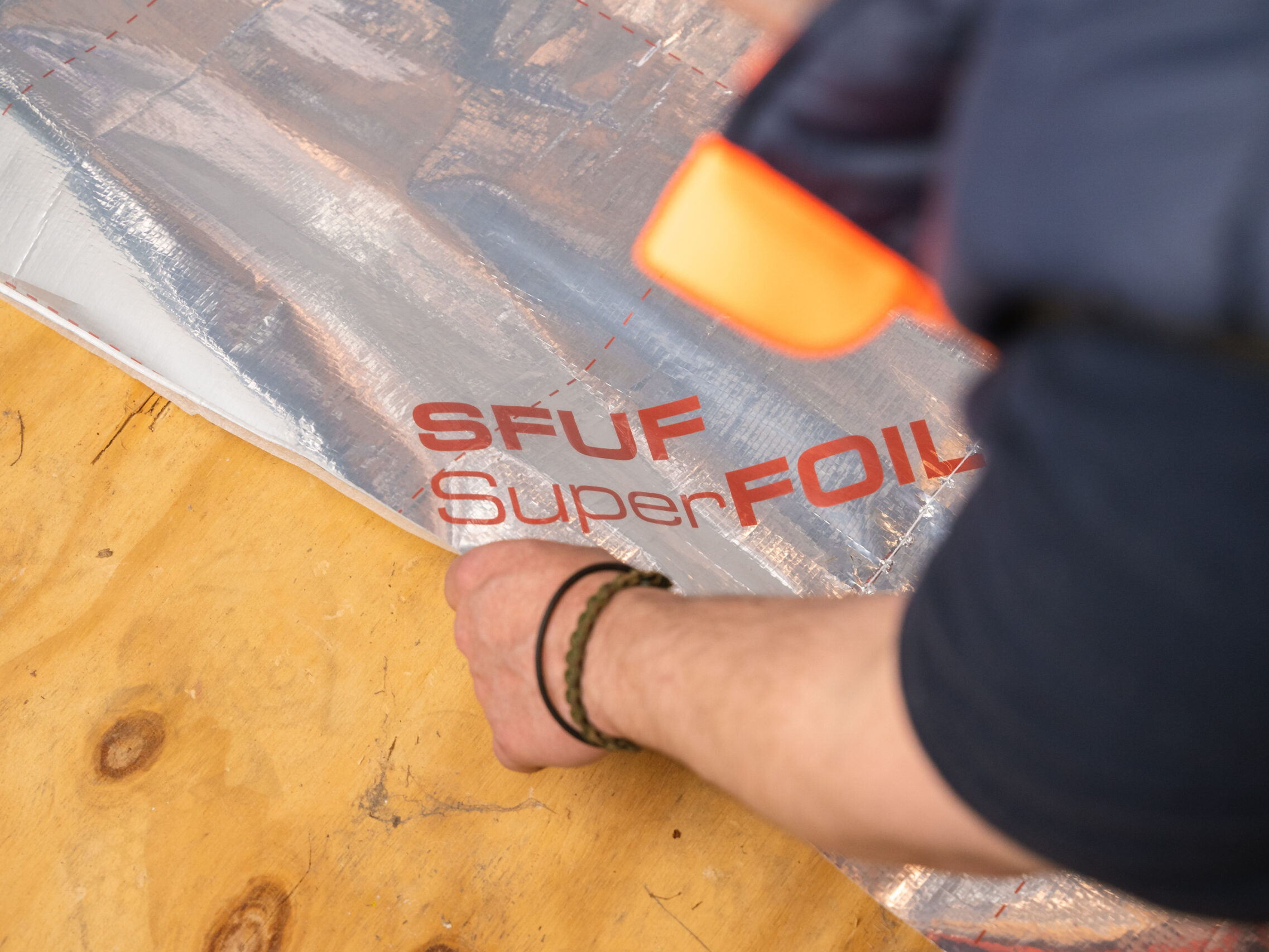 SFUF underfloor insulation product applied to a floor
