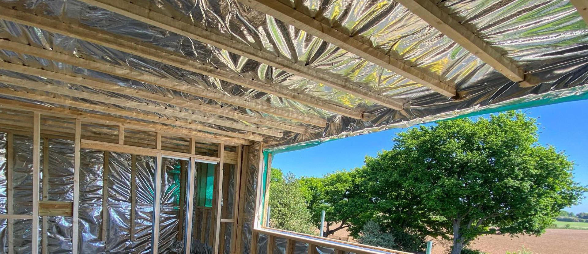 SuperFOIL product applied to a flat rood under-joist
