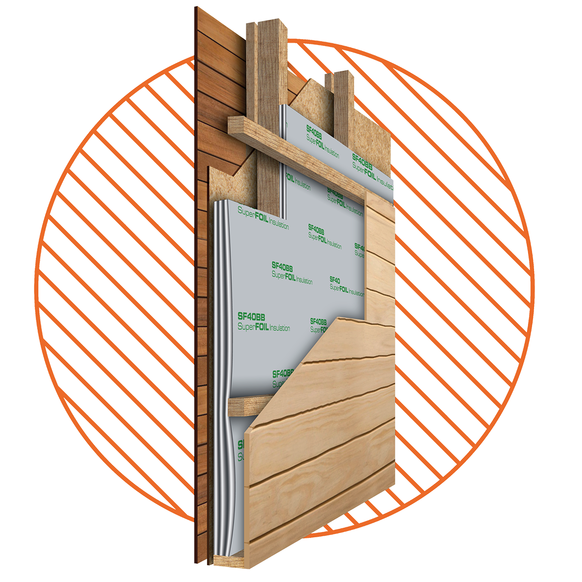 Timber Frame Wall graphic illustration