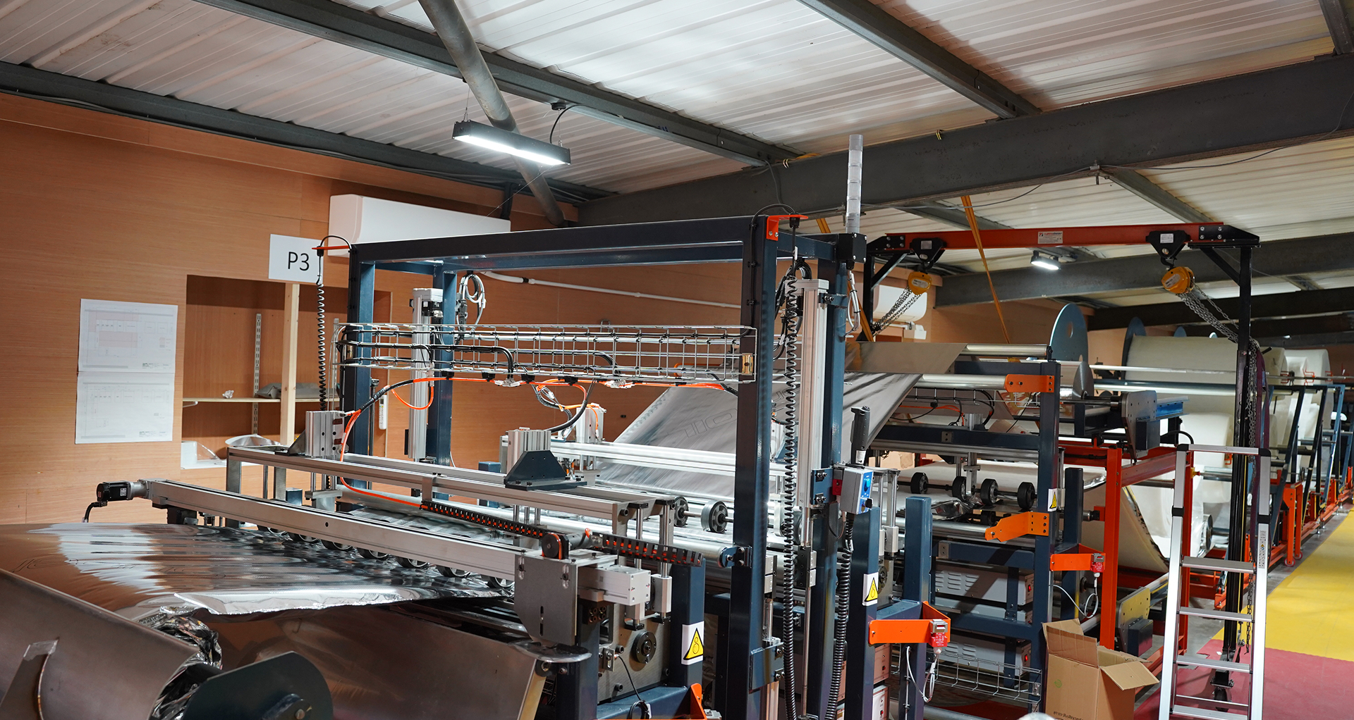 Insulation multifoil machine equipment in the SuperFOIL factory